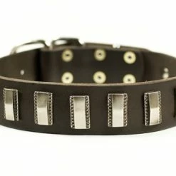 Silver Fire - Leather Collar -Collars Sales Shop DTC90Nickel 4