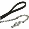 Chain Link Leash With Leather Handle -Collars Sales Shop DTL100HS 2