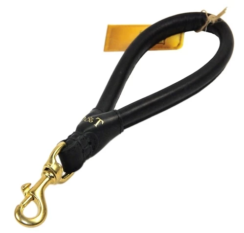 Tamed Handle (Two-Tone) - Round Leather Leash Handle 3 Tamed Handle (Two-Tone) - Round Leather Leash Handle
