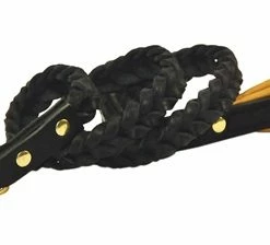 Comfort Braid Black - Leather Leash